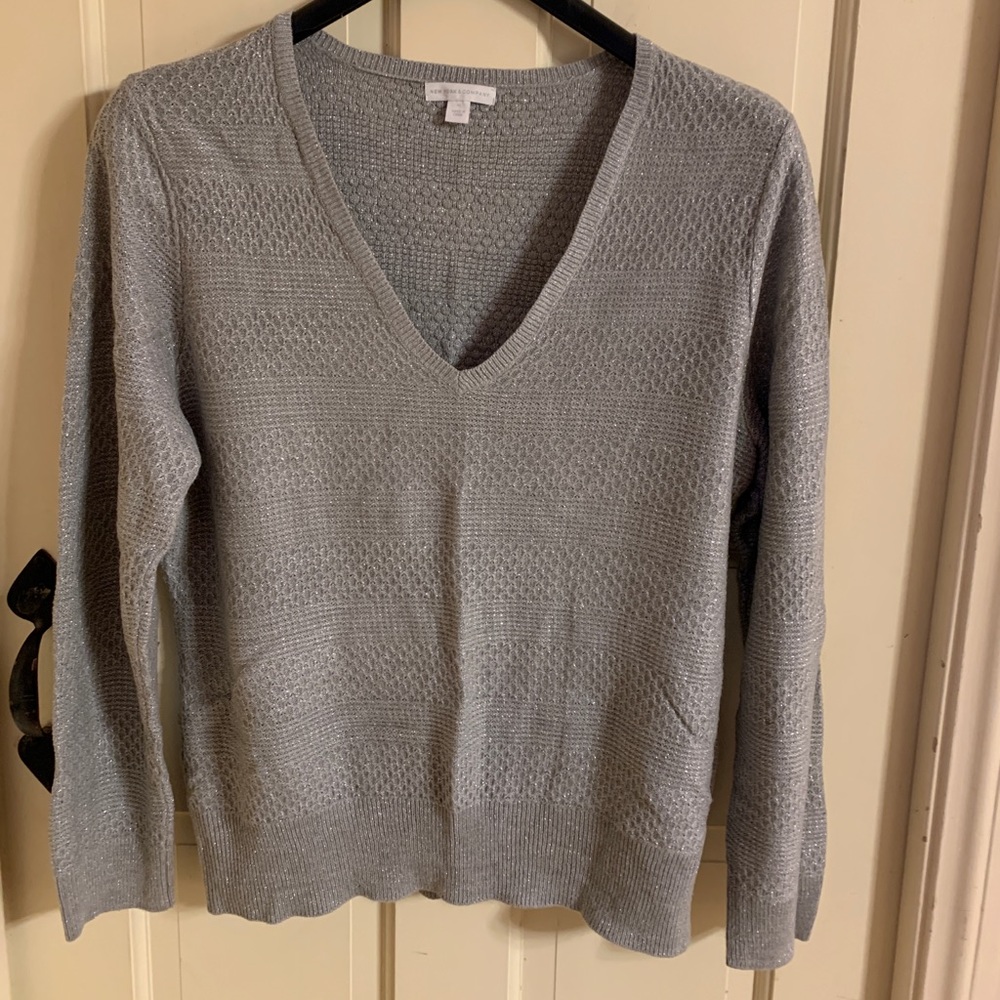 Gray/silver sparkle sweater